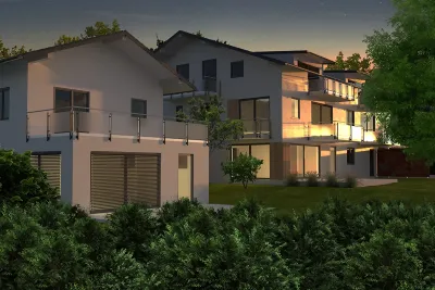 3D Rendering von 2 Häusern