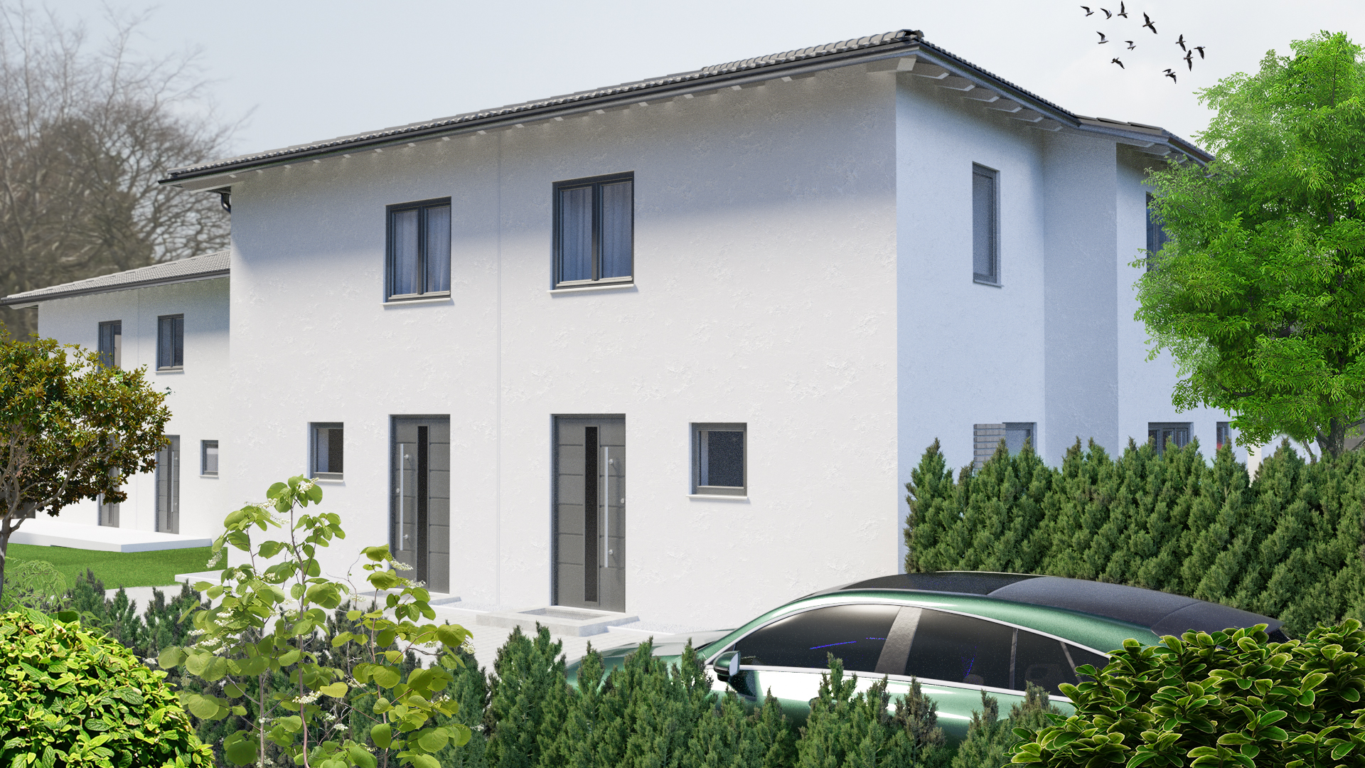 3D Visualisierung von einem Einfamilienhaus