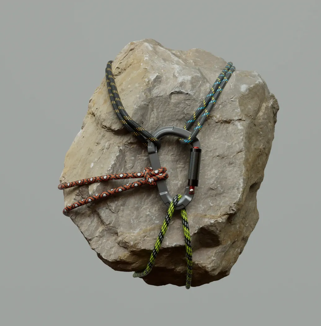 3D-Produkt­visualisier­ung eines Karabinerhakens