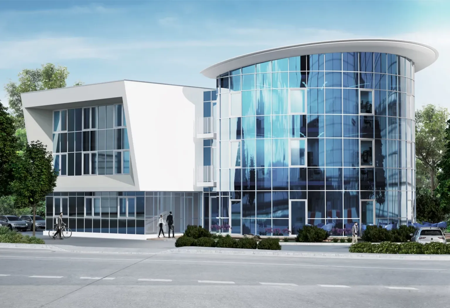 Architektur­visualisier­ung Haus aus Glas